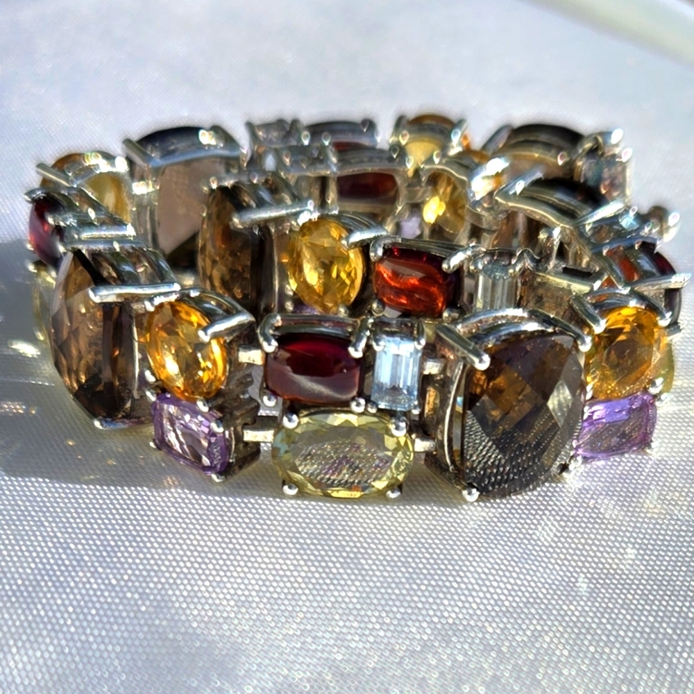 Michelle Albala multigemstone sterling silver bracelet